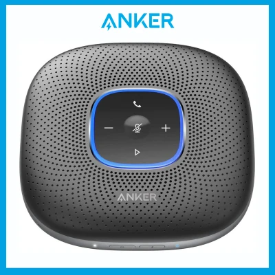 Anker PowerConf Bluetooth Speakerphone with 6 Microphones, Enhanced Voice Pickup, 24H Call Time, Bluetooth 5, USB C, Bluetooth Conference Speaker Compatible with Leading Platforms (ZOOM Certified) For Home Office