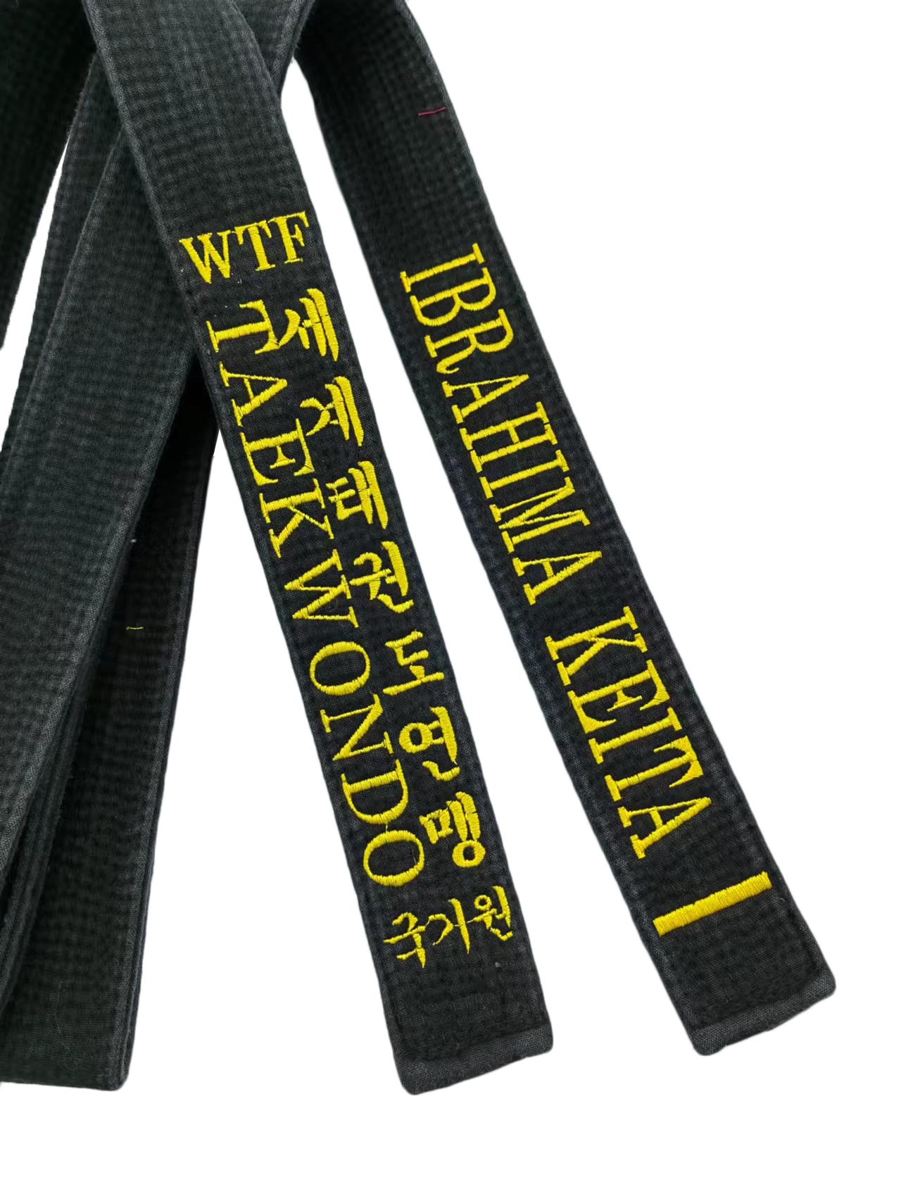 WTF kukkiwon Taekwondo thắt lưng màu đen thêu chiều rộng 5cm cotton dày
