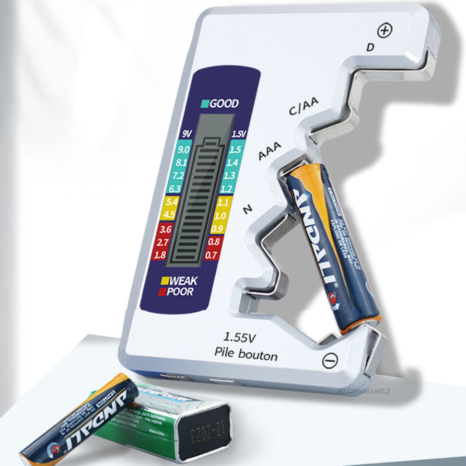 Máy Kiểm Tra Pin Màn Hình Kỹ Thuật Số Kiểm Tra Nhanh Dung Lượng Pin Kiểm Tra Pin D C AAA AA Pin Nút HJJN-VN