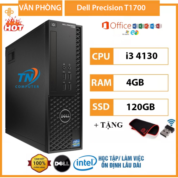 Máy trạm Dell Precision T1700 SFF Cấu Hình Core i3 4130 Ram 4GB SSD 120GB Tặng USB Thu Wifi Và Bàn Di Chuột, Máy Tính Đồng Bộ Dell - Máy Tính TDC