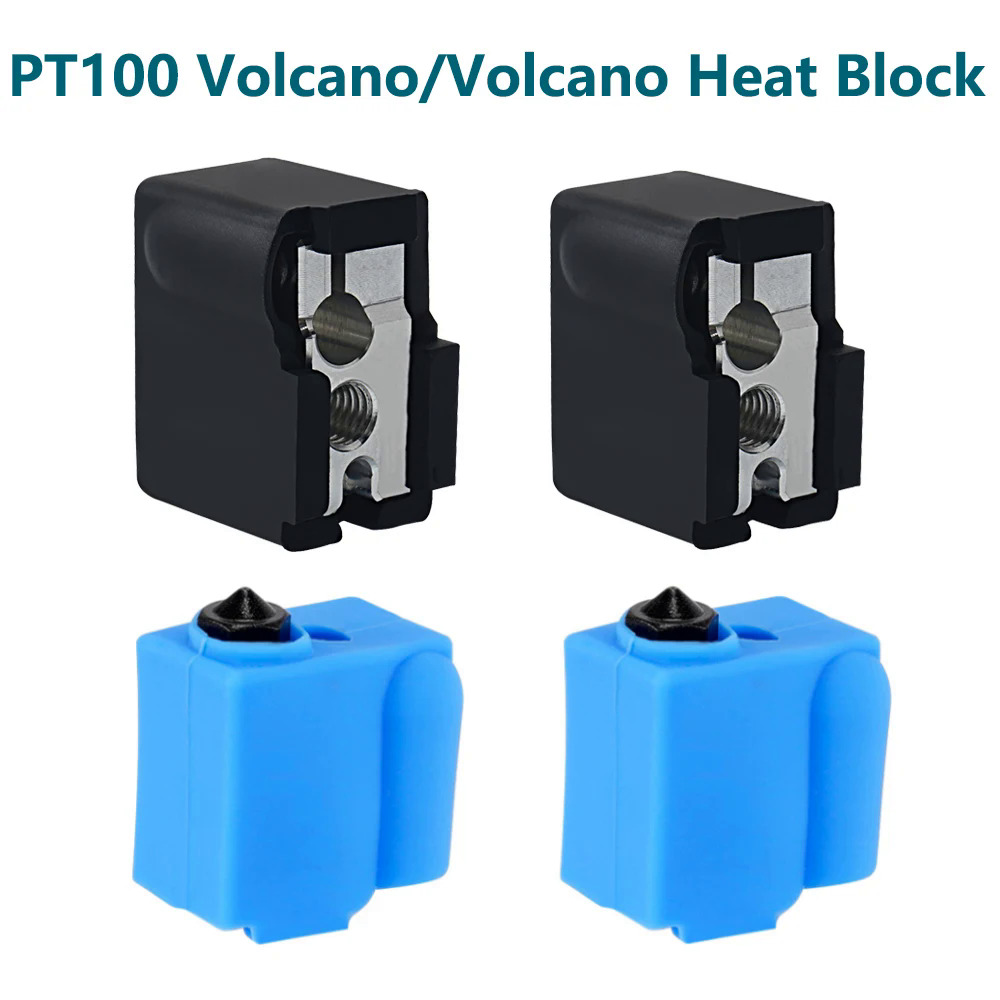2pcs PT100 Volcano Heating Block Silicone Case Cover 3D Printer Hotend VOLCANO Heated Block Silicone Sleeve 3D Printer Parts