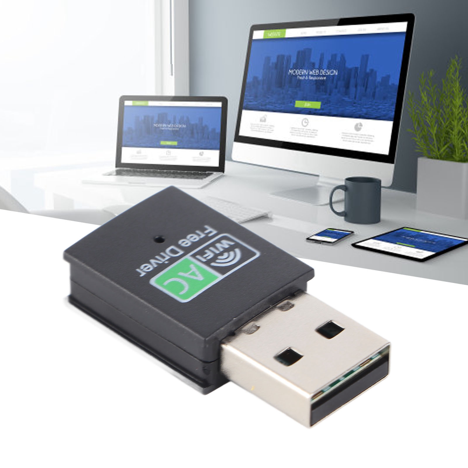 Bộ chuyển đổi mạng không dây Bộ chuyển đổi USB Wifi băng tần kép 600M cho văn phòng