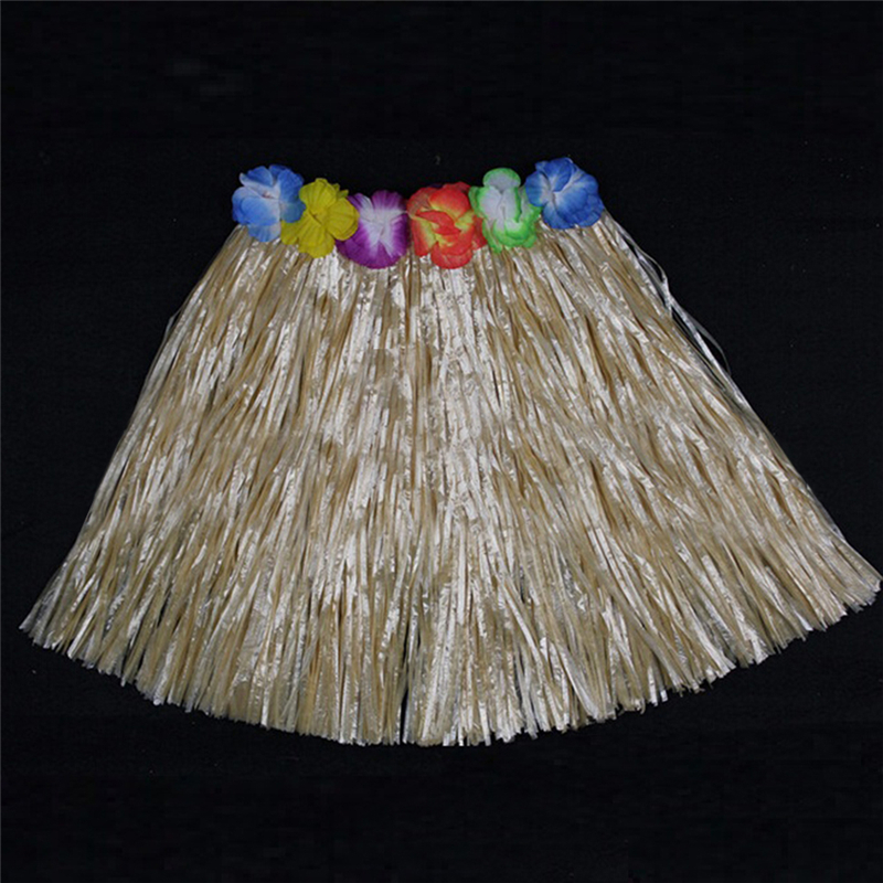 40/60cm Hawaiian Grass Skirts Beach Plastic Fibers Hula Skirt Hawaiian  Weeding Birthday Tropical Dress UP Party Supplies ZJJ-Hawaiian-Grass-Skirt