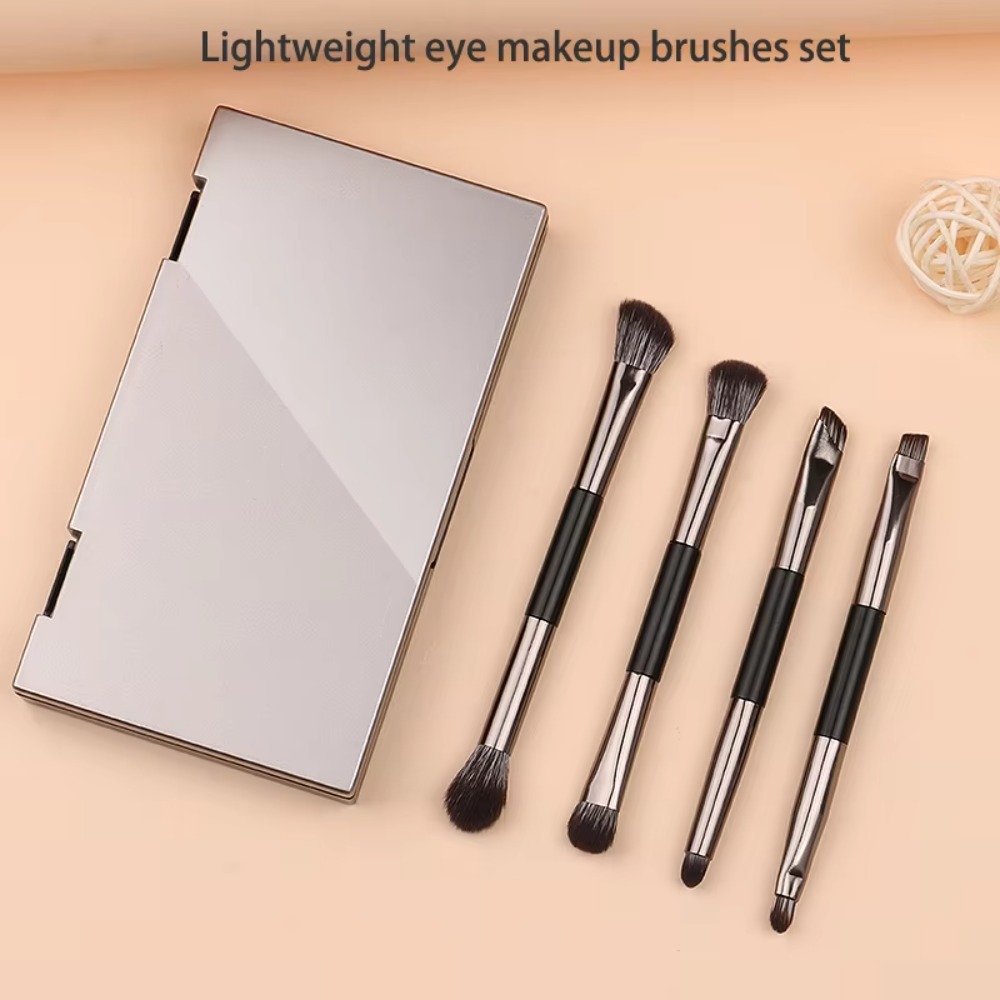 SHOP 1585 Bút chì kẻ lông mày Bộ Cọ phấn mắt Cọ kẻ mắt Hai đầu Bộ cọ trang điểm du lịch Dụng cụ trang điểm Di động Bộ cọ trang điểm Cô Gái