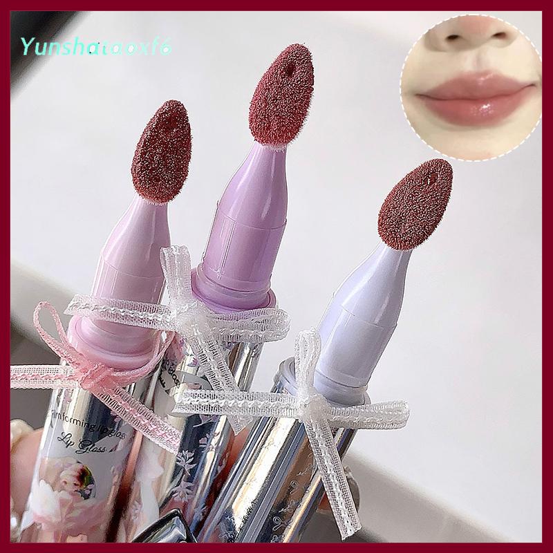 yunshataoxf Cappuvini cô gái múa ba lê gương pha lê Son bóng trang điểm nước thủy tinh môi men phim không thấm nước hình thành bọt biển đầu thạch môi tint