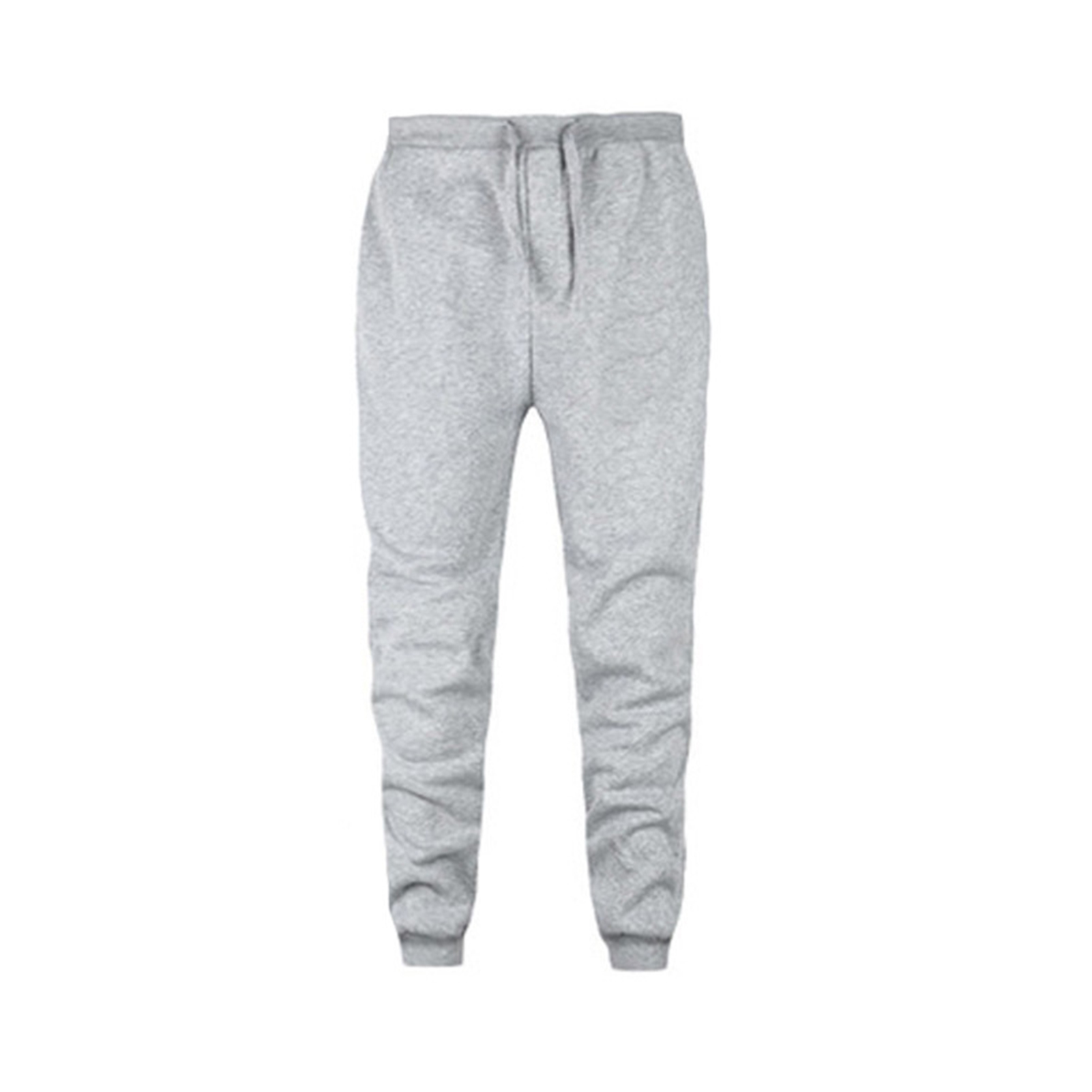 UHH Men Casual Trousers Pocket Stitching Reinforced Pants Men's Sports Sweatpants Solid Color Ankle-banded Joggers with Drawstring Elastic Waist Loose Fit Reinforced Pocket Stitching – for Asia - 1
