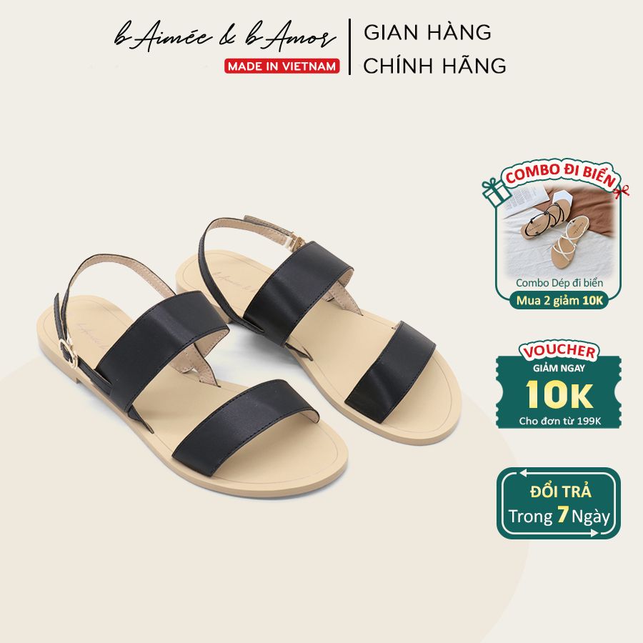 Sandal nữ đế bệt quai hậu đi biển dáng dép xăng đan quai ngang đẹp thời