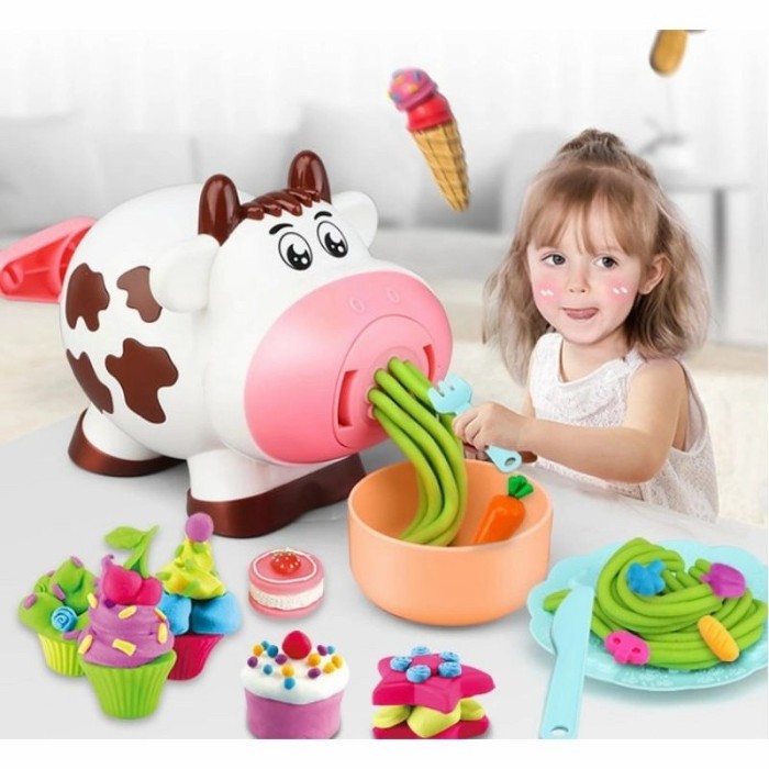 Mainan fun doh sapi koki pintar masak fundoh mainan sapi masak masakan lilin edukasi anak play doh