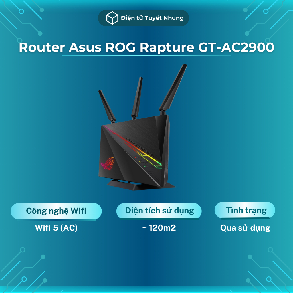 Router Asus ROG Rapture GT-AC2900 2 Band, Chuyên Game, Qua Sử Dụng - Router Wifi BH Lỗi 1-1 3 Tháng
