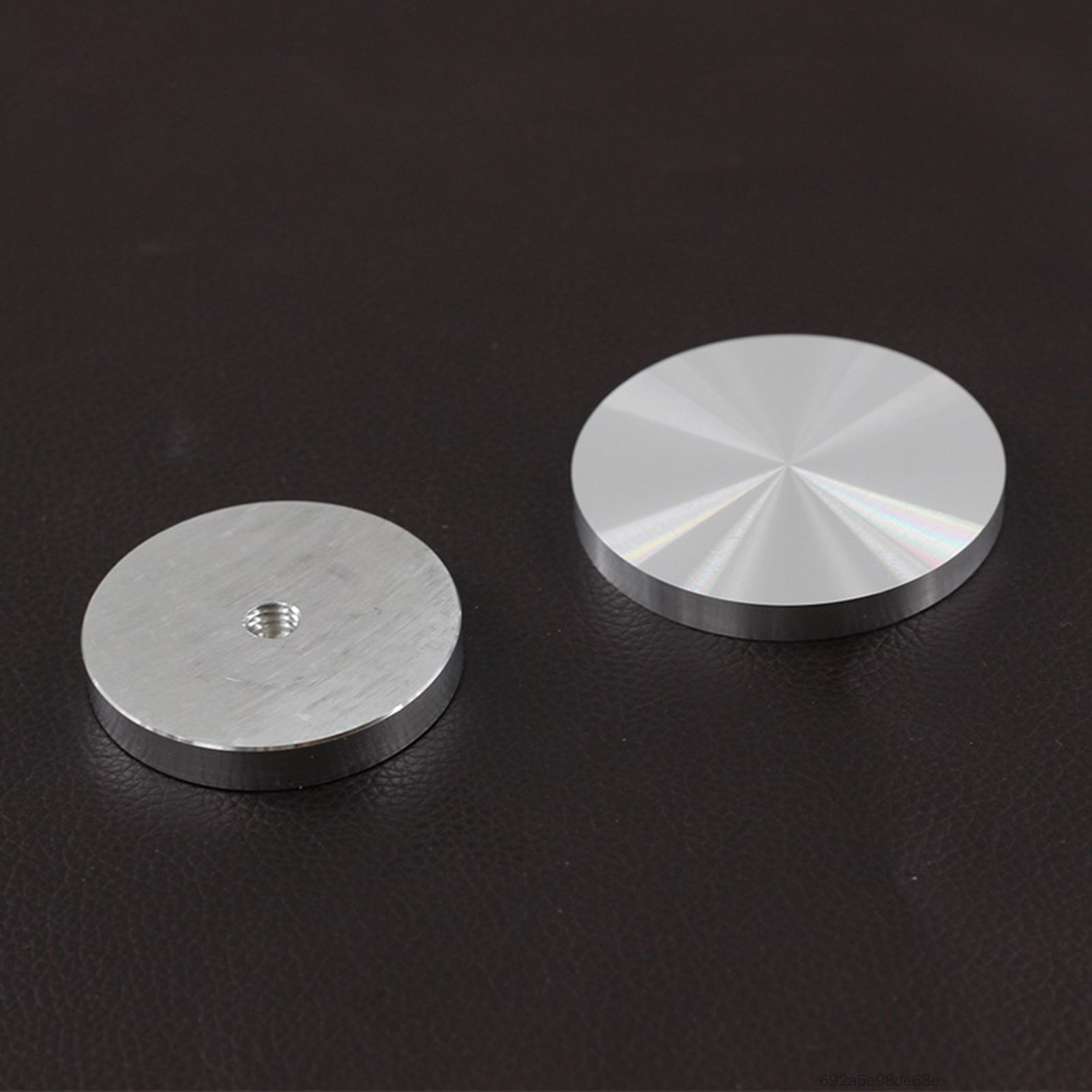 Tấm Kính Adapter Bàn Chân Đĩa Nhôm Tông Màu Bạc Cho Phụ Kiện Nội Thất Kính HU-VN