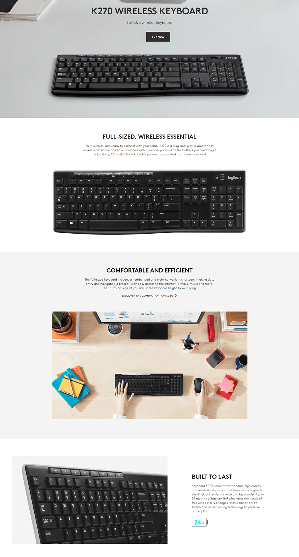 Logitech K270 Unifying Wireless Keyboard (920-003057) | ECT Online ...