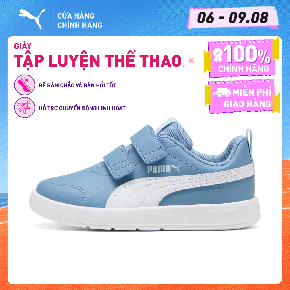Giày Thể Thao Trẻ Em PUMA Unisex Courtflex V3 V PS Zen Blue-White Màu Xanh