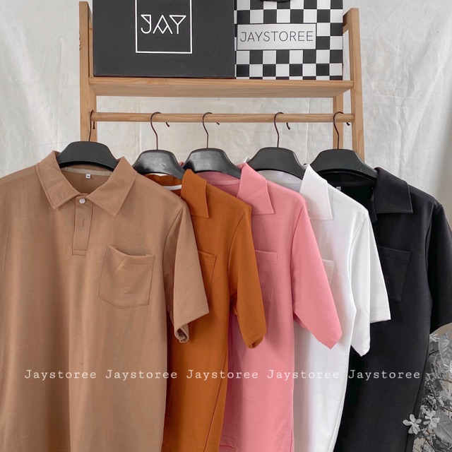 Áo Polo Túi  màu HỒNG/TRẮNG/ĐEN/NÂU/NÂU BÒ  FREESHIP Nam nữ unisex ️