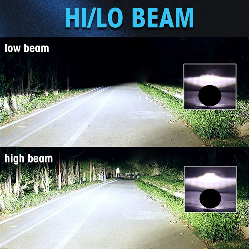 7 Inch LED Headlight High Low Beam Projector Yellow+White for Road Street Glide Ultra Classic Glide 