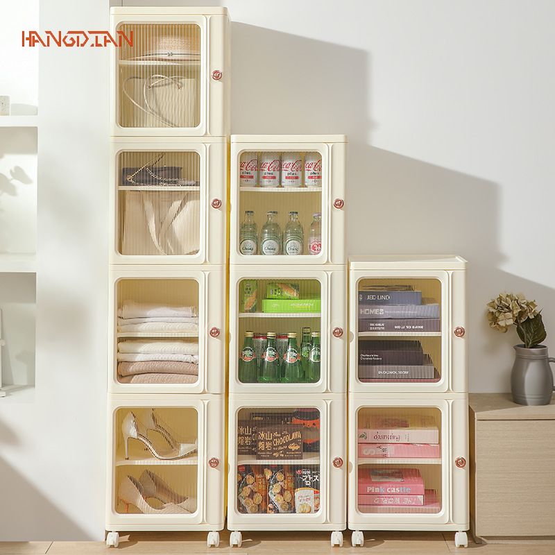 HANGDIAN【จัดส่งฟรี】โต๊ะข้างเตียงกล่องเก็บโปร่งใสแบบเรียบง่ายสำหรับบ้านกันฝุ่นตู้เก็บของเครื่องประดับตั้งโต๊ะกล่องเก็บเสื้อผ้ากล่องพับได้ ราคา 546 บาท*ส่งฟรี