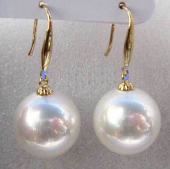 AAA 16mm Natural Australian South Sea White Shell Pearl Earrings ราคา 1,353 บาท*ส่งฟรี