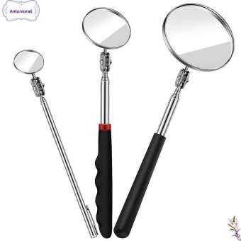 Antoniora6 3 cái kính kiểm soát co duỗi được tròn 360 ° trục xoay hình tròn bằng thép không gỉ gương mở rộng phong cách cổ điển công cụ kiểm tra kiểm tra xe, xe hơi
