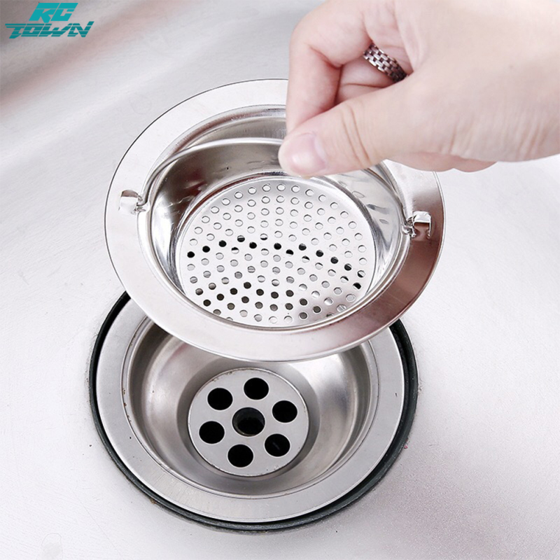 Kitchen Sink Strainer With Handle Design Stainless Steel Rust Free Anti-clogging Drain Strainer ราคา 34 บาท*ส่งฟรี