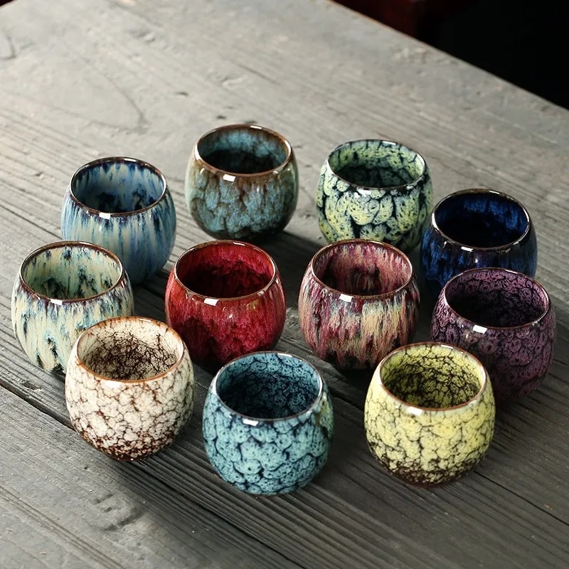 1pcs/2pcs/4pcs lò tukar gốm sứ Trung Quốc tách trà sứ Kung Fu Bộ ly đồ gốm drinkware Bộ đồ ăn trứng bán buôn phong cách