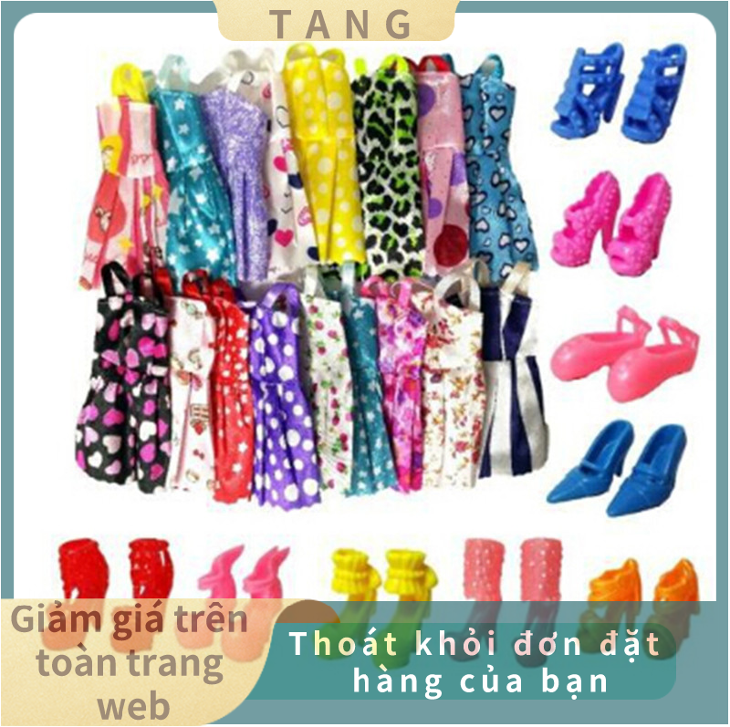 Lowest price TANG 10x quần áo búp bê Đầm handmade + 10x Giày cao gót cho