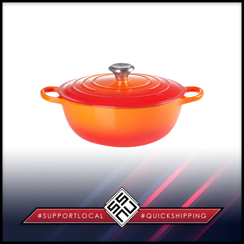 SSNU226 Le Creuset Enamelled Cast Iron Round Marmite 26 cm Volcanic Orange Singapore