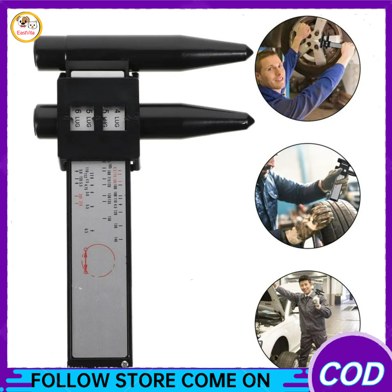 PCD Gauge, 4 5 6 8 Holes Lug Bolt Pattern Gauge, Tire Repair Tools, Sliding Measuring Gauge, Stud Bolt Pattern Measuring Tool