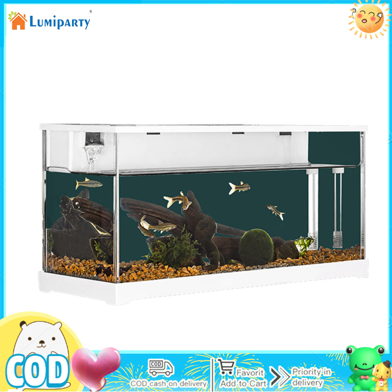 Acrylic Goldfish Tank, Aquarium Small Transparent Fish Tank, Filter Desktop Aquarium Fish Bowls, Modern Mute Aquarium Accessories For Goldfish ราคา 756 บาท*ส่งฟรี