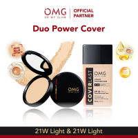 Buddle OMG/ Oh My Glam Coverlast two way cake / twc + OMG Oh My Glam Coverlast Liquid Foundation25ml - Alas Bedak