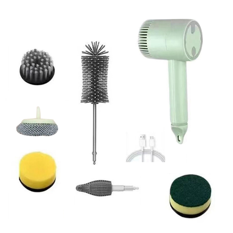 【Latest model】6-Brush Electric Rotating Cleaning Brush Multifunctional Handheld Cordless Electric Cleaning Brush Electric Scrubber - 2