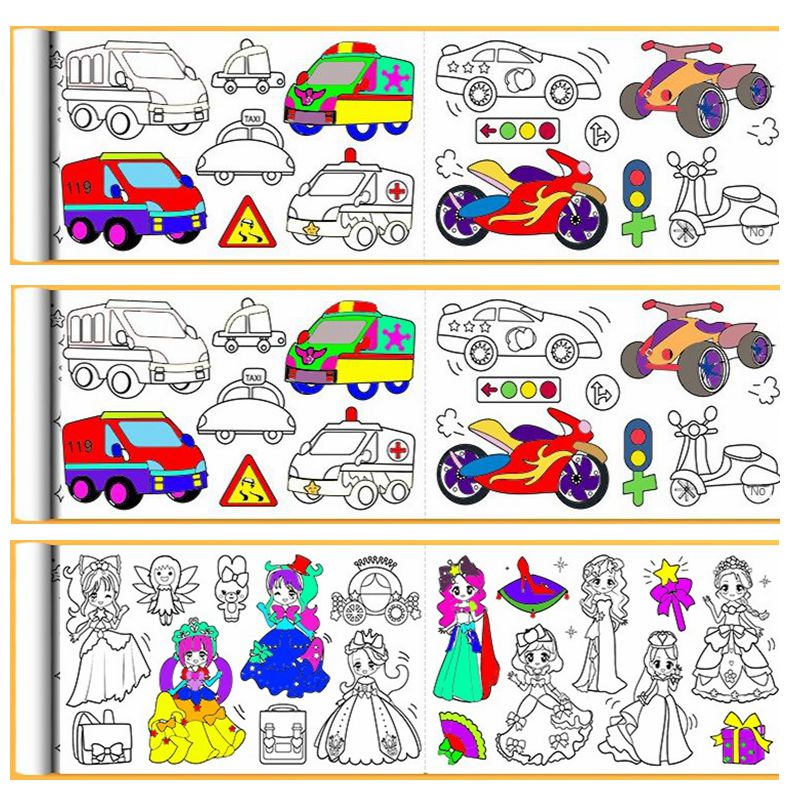 Coloring Paper Roll for Kids Multiple Patterns Creative Canvas for