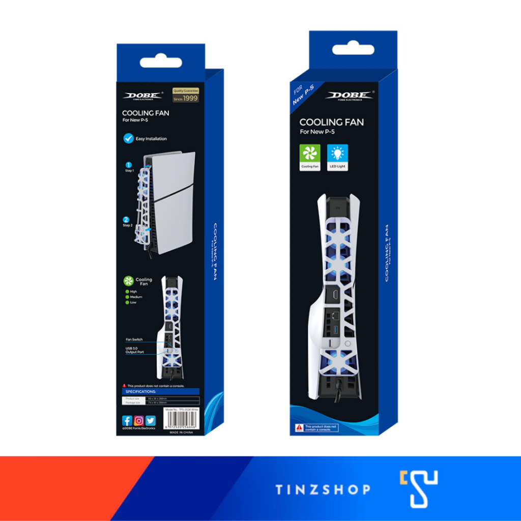 Dobe Tp5-3538 Cooling Fan for New P-5 / White,Black Cooling Fan for Playstation 5 Slim ราคา 328 บาท*ส่งฟรี