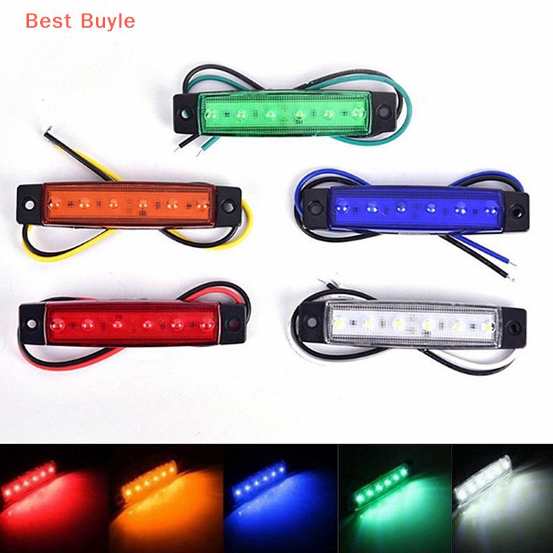 💖Best Buyle 1 chiếc đèn báo hiệu bên hông xe moóc xe tải đèn rọi đèn hậu phanh sau xe hơi đèn tín hiệu cảnh báo 6LED 12V/24V