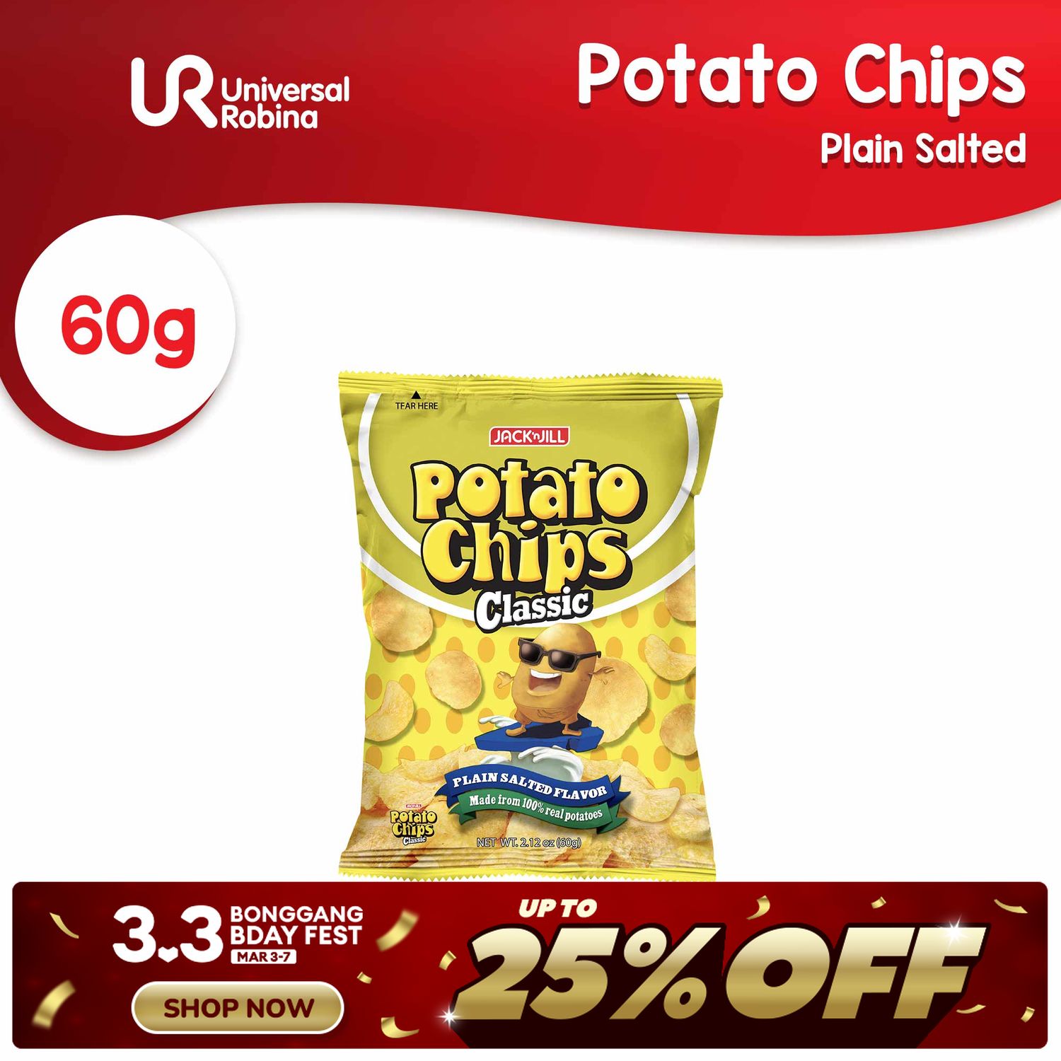 No Brand Potato Chips Original 110G