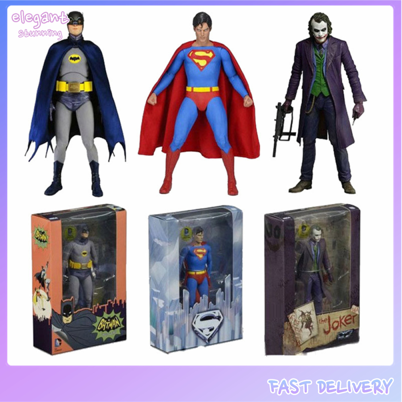 elegantstunning 7-inch Superman Batman Action Figure Clown Cartoon Anime