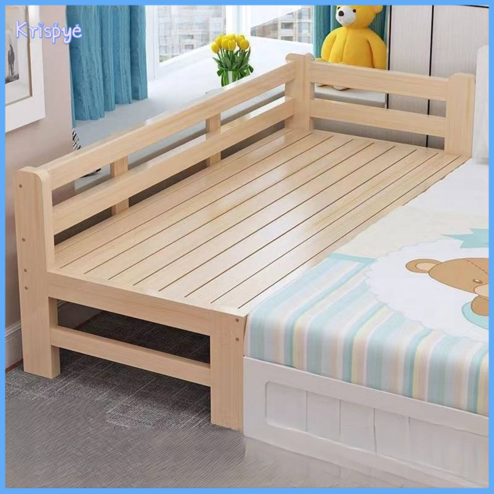 phenovo Safe & Sturdy Toddler Bed with Guardrail Reinforced Slats Toddler Bed with Guardrails Finish Bedside Co-Sleeper Timeless Design for Toddlers, Infants, Parents, Nursery, Bedroom ราคา 10,790 บาท*ส่งฟรี