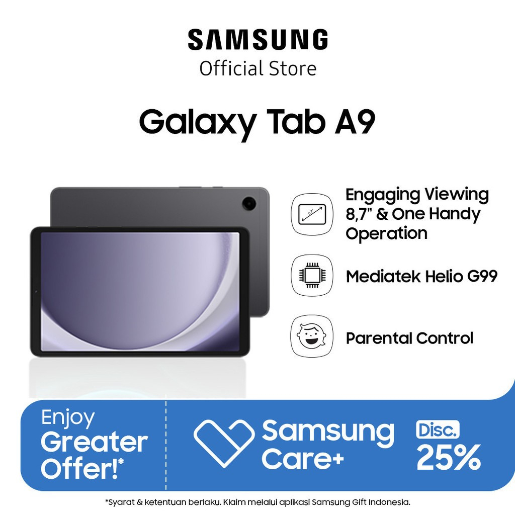 Samsung Galaxy Tab A9 4/64GB - Graphite Grey-Garansi Resmi Harga  2,251,000 Ringgit*Penghantaran Percuma