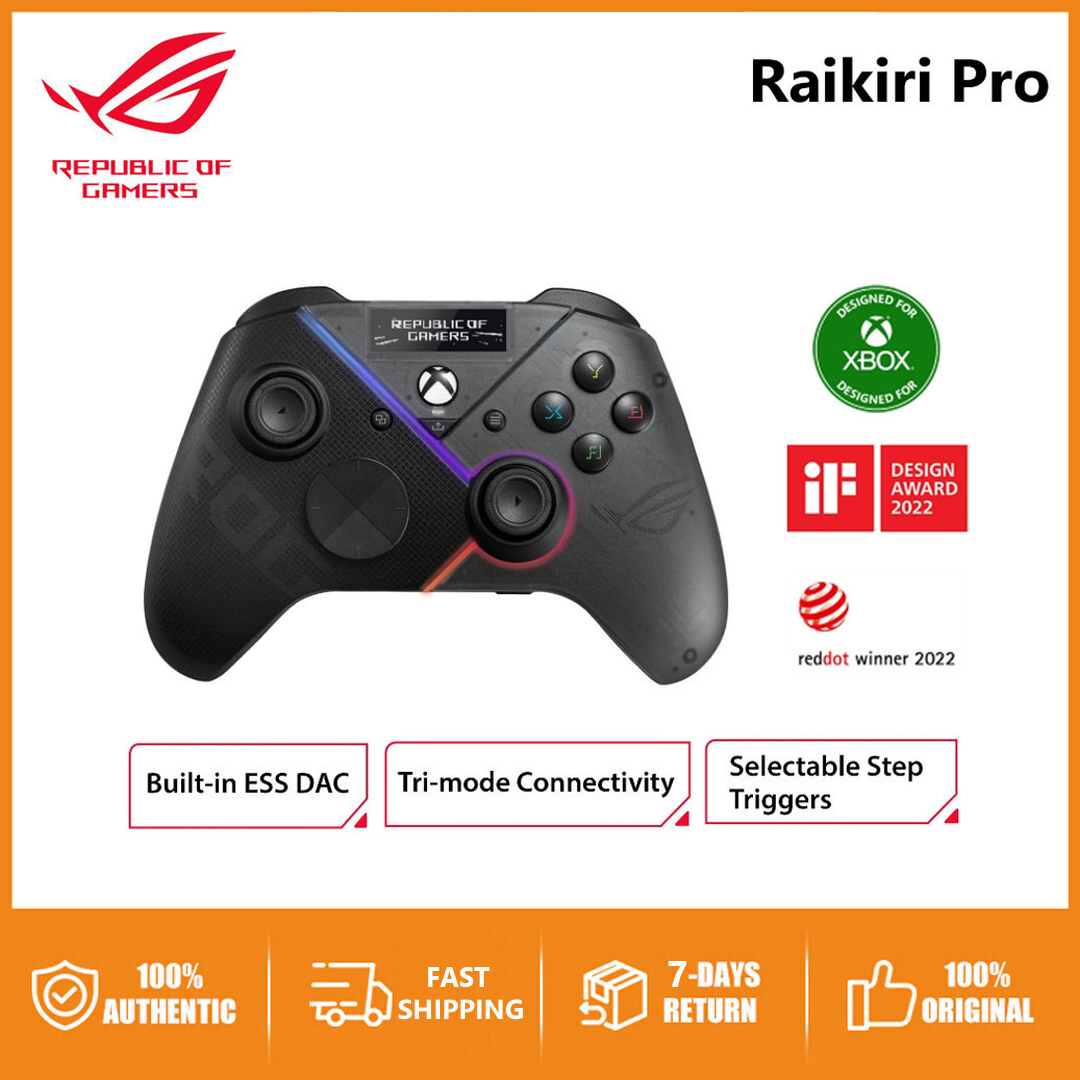 Original Asus ROG Raikiri Pro Built-in OLED Display ,Tri-mode Connectivity, PC/Xbox Controller, ESS DAC - ยี่ห้อ ROG ราคา 5,490 บาท*ส่งฟรี