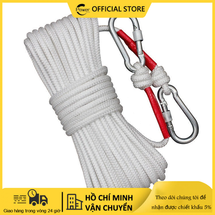 8mm dây thép lõi thoát hiểm dây cứu sinh dây an toàn khẩn cấp gia đình dây phơi quần áo ngoài trời dây nylon hỗ trợ leo núi dài 20m