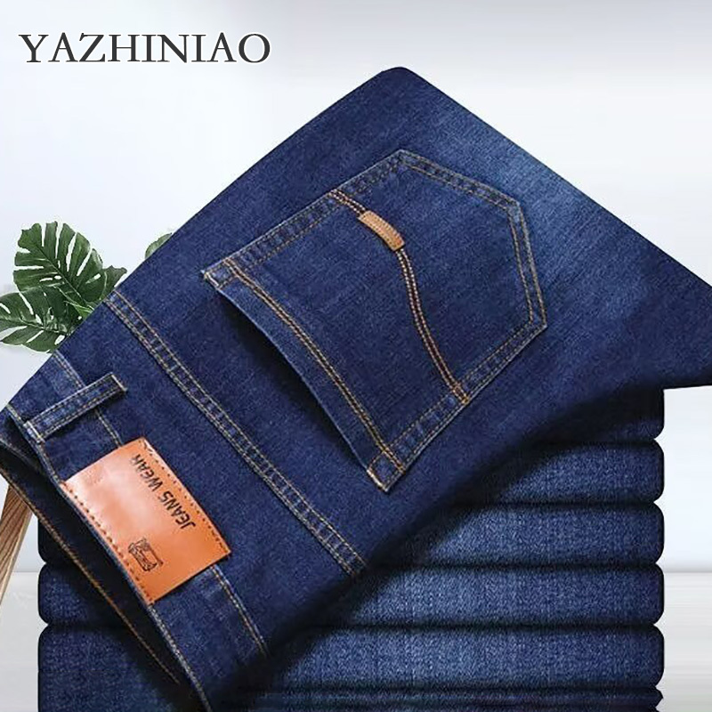 YAZHINIAO Quần Jean Nam Quần ống đứng dáng rộng Ống co giãn của nam