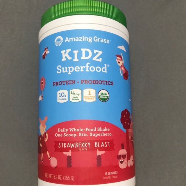 BỘT PROTEIN THỰC VẬT VÀ LỢI KHUẨN HỮU CƠ CHO TRẺ EM - AMAZING GRASS