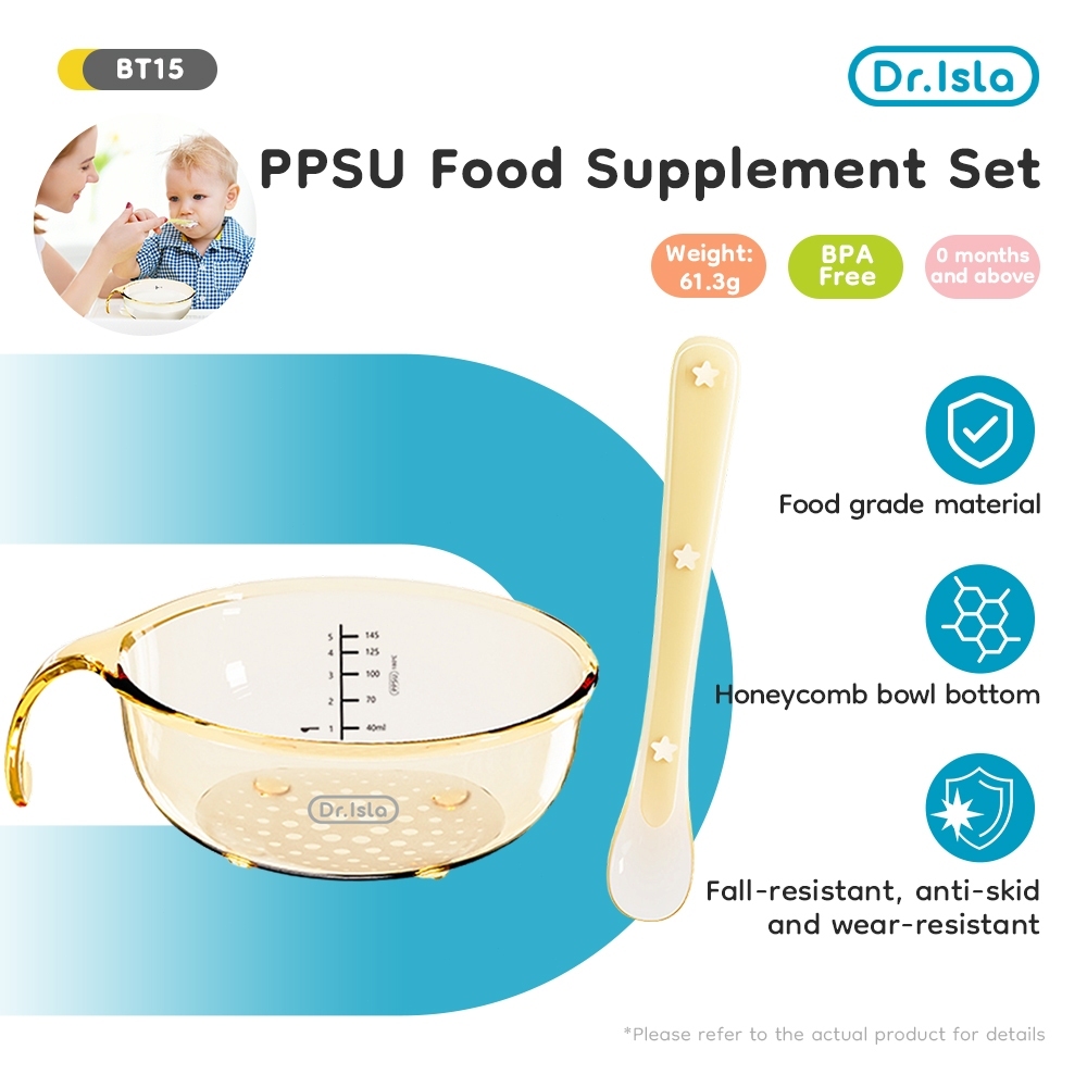 Dr.Isla Baby Feeding Equipment Set PPSU BPA Free Material Cute Baby Bowl & Spoon Dinnerware BT15