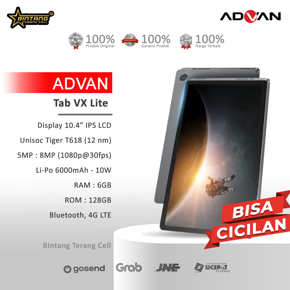 Advan Tab Advan Tablet Vx Lite Ram 6/128Gb Tab Vx Neo Ram 4/128Gb Simcard 4g Lte Official Guarantee Harga 1,608,000 rupiah*Gratis Ongkir
