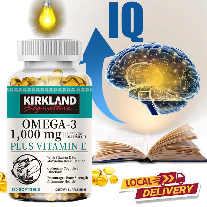  Bổ sung dầu cá KIRKLAND Omega 3 1000 mg - 600 EPA và 400 DHA hỗ trợ sức khỏe tổng thể của tim và não 