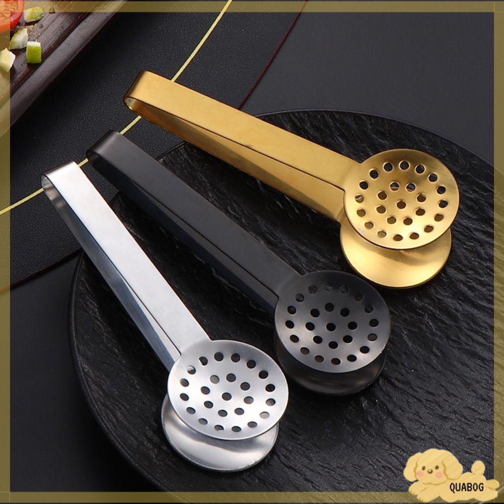 QUABOG Thép không gỉ Dụng cụ ép túi trà Bền Bộ lọc Dụng cụ kẹp thịt nướng Di động Nhà bếp Kẹp Thức Ăn Trà