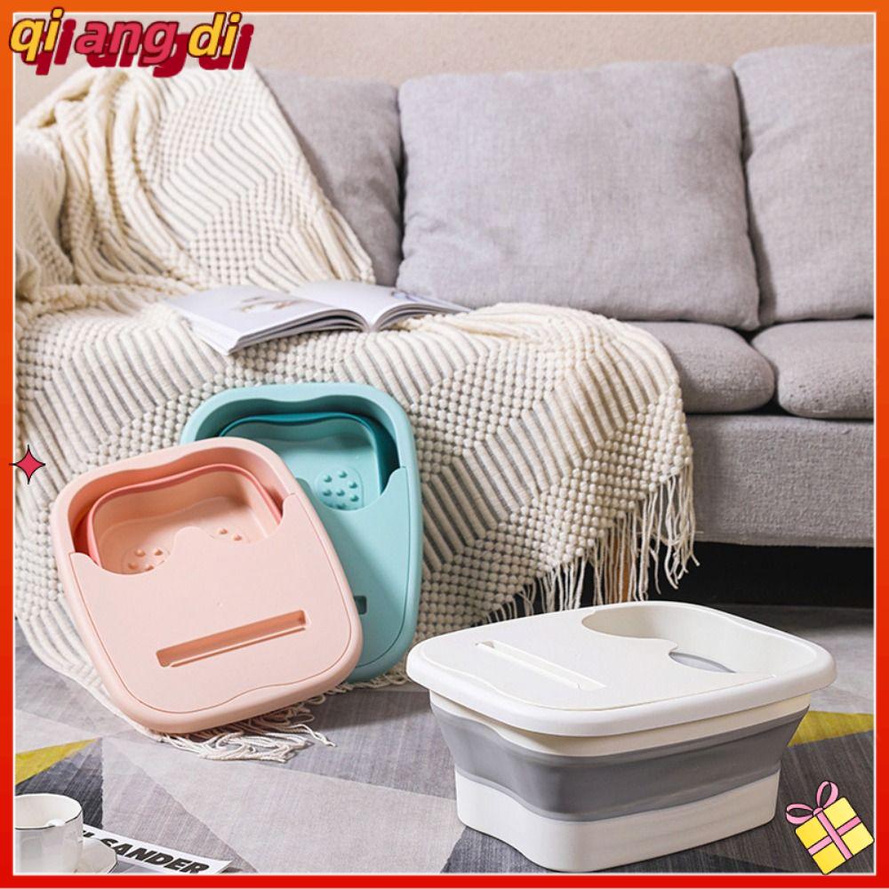 QIANGDI Nhựa Thùng massage chân Có thể gập lại Xám Hồng Xanh Chậu tắm gập Di động Thùng ngâm Nam Nữ