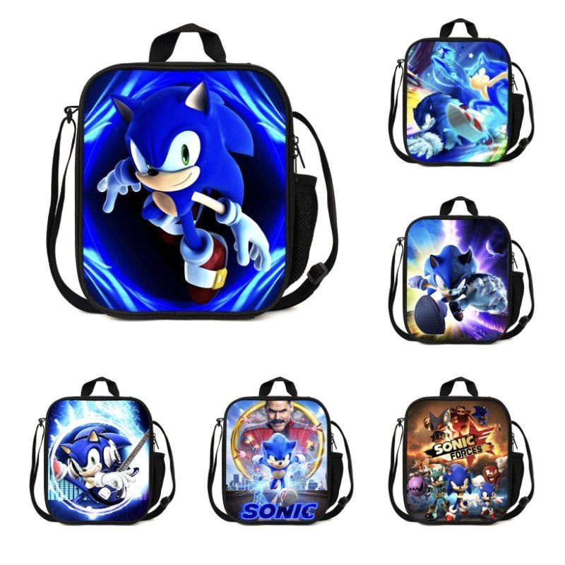 Kawaii Sonic The Hedgehog Lunch Bags Cartoon Children Travel Insulation  Bento Bags Keep Warm Cold Outdoor Student Crossbody Pack