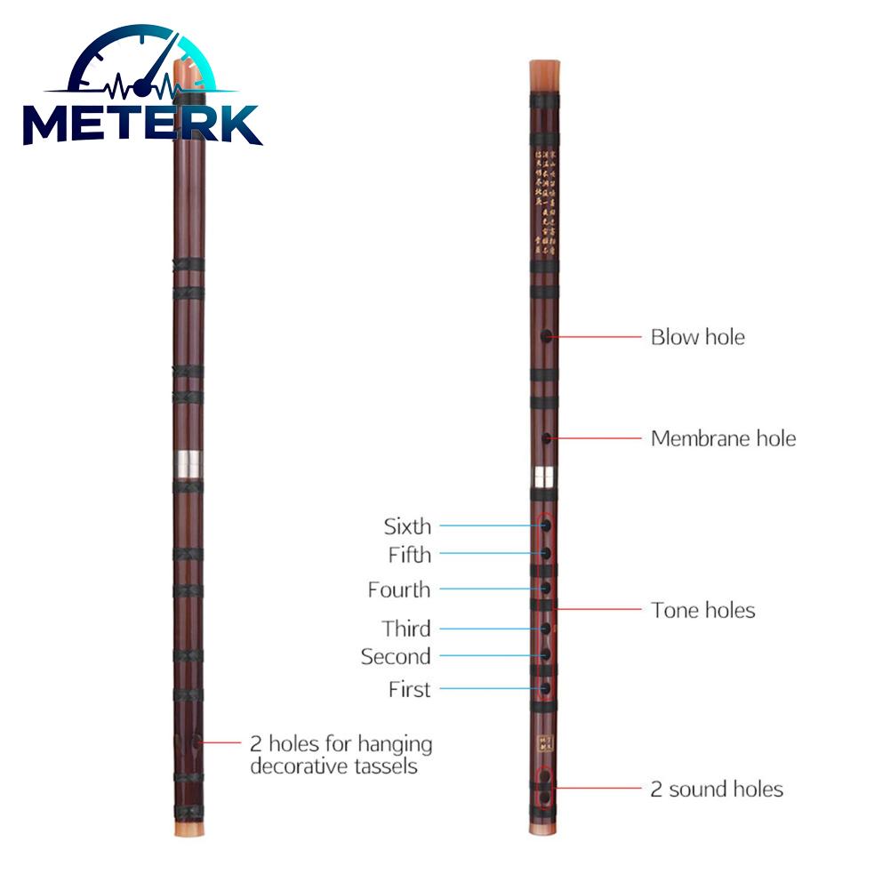 Meterk C Key เครื่องดนตรีจีนแบบดั้งเดิม Dizi ขมขลุ่ยไม้ไผ่จีน Knot สำหรับผู้เริ่มต้น ราคา 612 บาท*ส่งฟรี