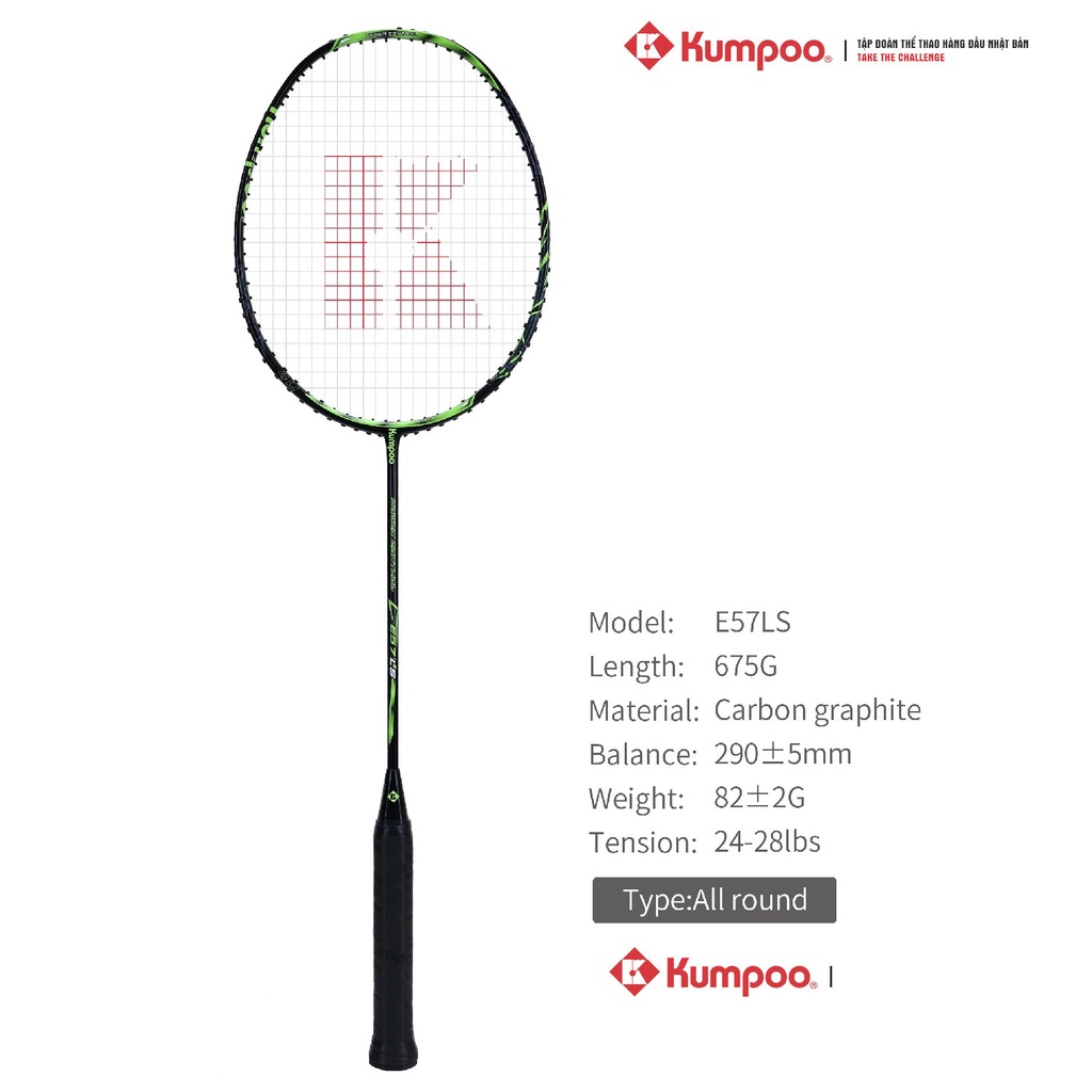 Vợt Cầu Lông Kumpoo Power E57LS Chính hãng Tặng dây căng vợt bảo hành 6 tháng