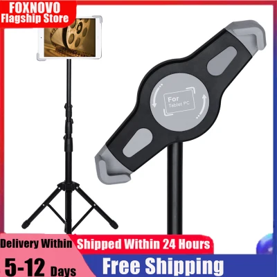 FOXNOVO Universal Retractable Adjustable Rotating Tablet Stand Mount Holder Tripod for iPad Air / iPad Pro and more 9 to 13 Inch Tablets
