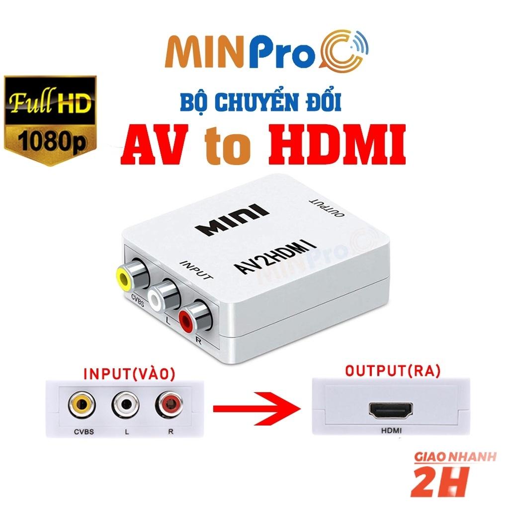 Bộ chuyển đổi av ra hdmi, bộ adapter chuyển đổi av sang hdmi chuẩn full hd 1080p - minpro
